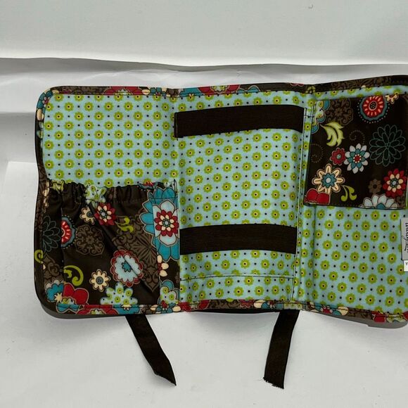 Thirty One Floral iPad Tablet Kindle Tri-Fold Tablet Organizer Holder CBrown - Picture 3 of 10